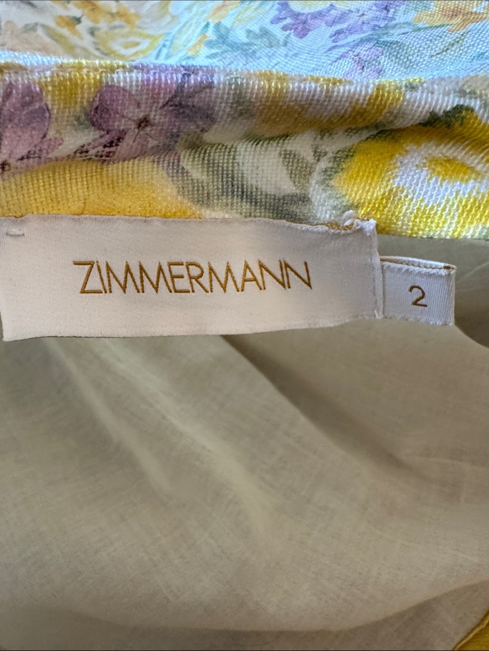 Zimmermann Yellow Floral Ruffle Mini Dress - Picture 4 of 7